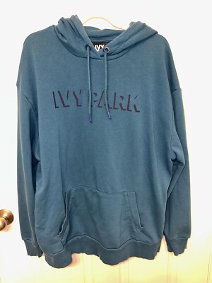 IVY PARK Hoodie Womens Medium Oversized Blue Teal Pullover Sweatshirt  Beyoncé | eBay