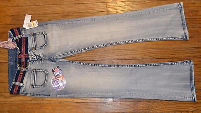 Wallflower Luscious Curvy IVY Jean with Embroidered Belt  Junior Jeans Boot Cut