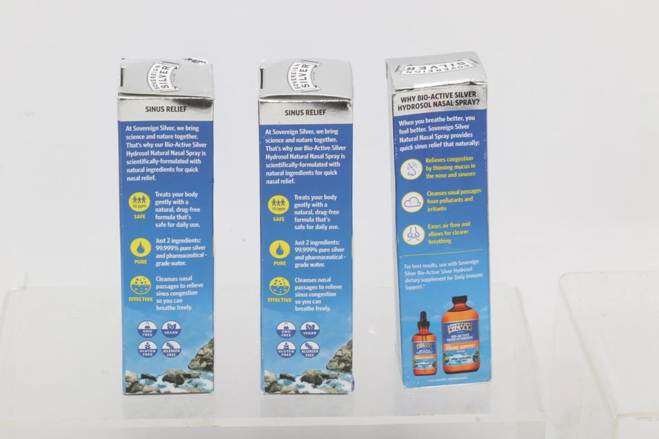 3 Sovereign Silver 2 oz Spray Bio Active Silver Hidrosol Alivio Sinusal Exp 12/26 Foto 2 de 3