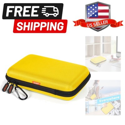 Bright Yellow Hard Shell Electronic Organizer Carrying Case - Shockproof Larg...