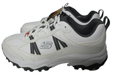 Skechers Stamina AT Sneakers  Lace White/Navy Blue Mens Sz 10.5