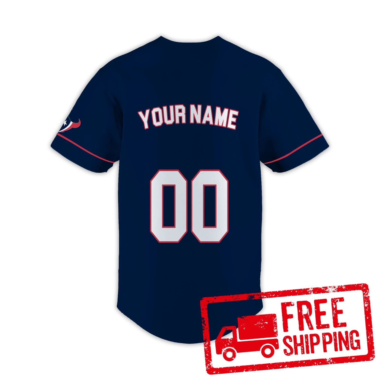 Custom Personalized, Texanss Team Houston Baseball Jersey