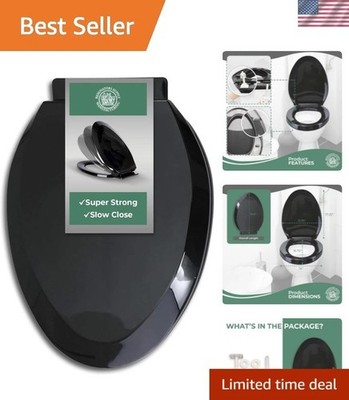 Plastic Soft Close Toilet Seat Elongated Quiet-Close Lid, Contoured Seat, Eas...