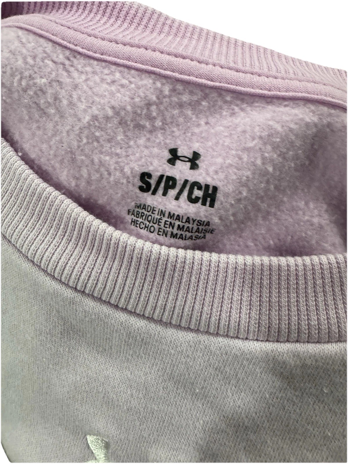 Under Armour Rival Fleece Oversized Crew Sweatshirt In Pink Size Small thumbnail 5