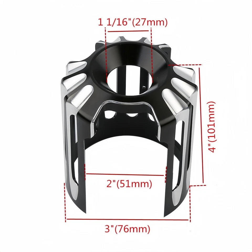 Tapa de tapa de filtro de aceite de motocicleta corte de borde negro para Harley Road King Glide Foto 2 de 4