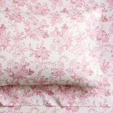 Pottery Barn Kids Garden Damask Organic Cotton Percale Queen Sheet Set NEW.