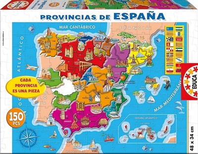 GW03d7 Educa Borrás Puzzle  Bezirke von Katalonien , 150 Teile Spanien Sin Talla