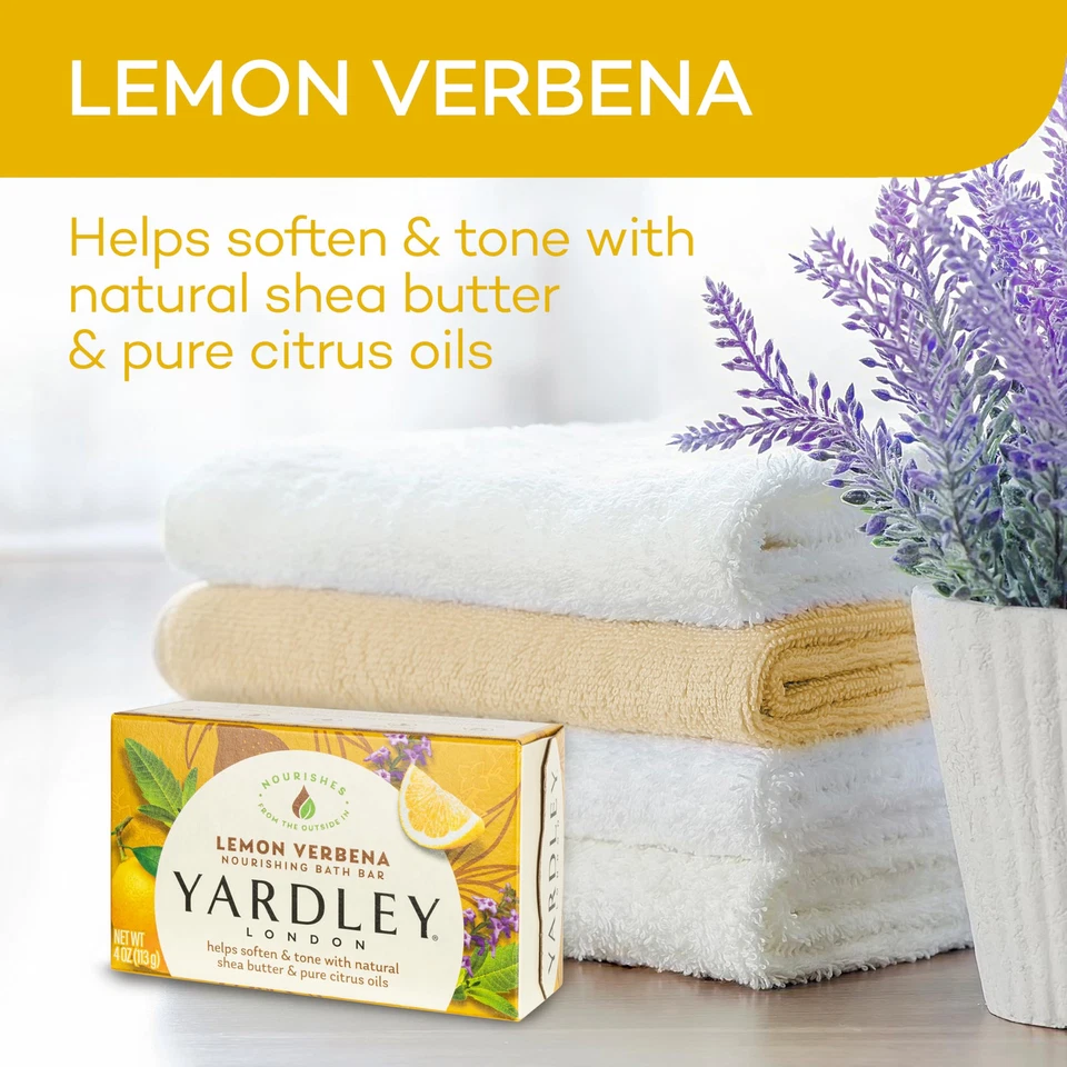 Yardley London Lemon Verbena Moisturizing Soap Bar with Shea Butter 4.25 oz - Image 3 of 4