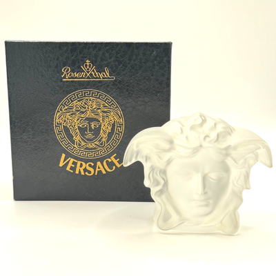 VERSACE Rosenthal メデューサ クリスタル ペーパーウェイト 白 VERSACE Rosenthal Medusa Lumiere Frosted Crystal Paperweight In