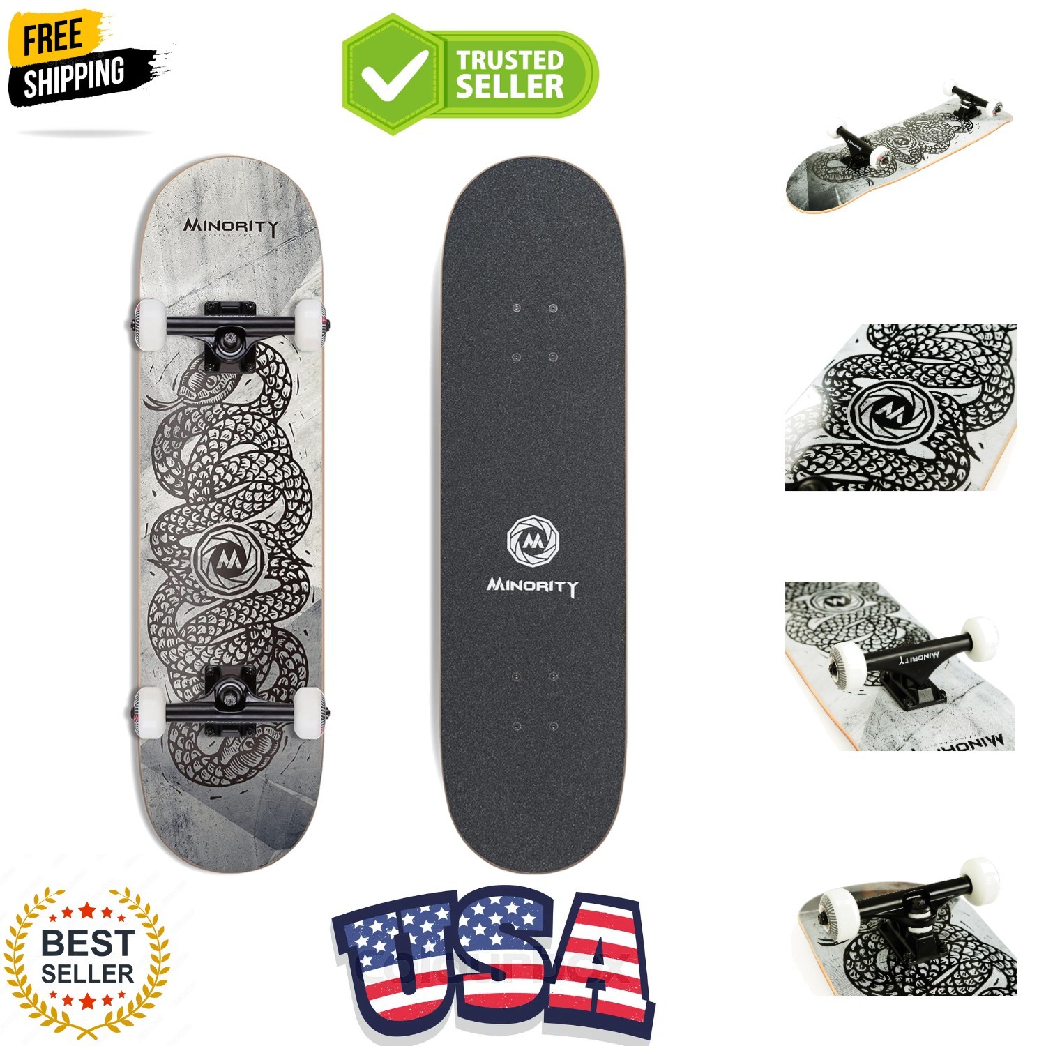32inch Maple Skateboard|Trick Skateboard for Beginners, Intermediate and Pros