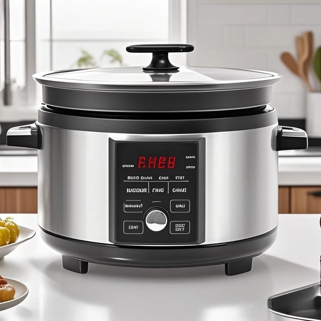 Slow Cooker W/ Timer Aluminum Alloy Non Stick Liner 5.5 Quart Programmable Slow