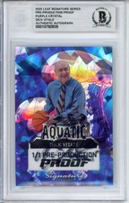2025 LEAF AQUATIC DICK VITALE  SIGNED 1/1 CLEAR PROOF BAS BECKETT COA AUTOGRAPH