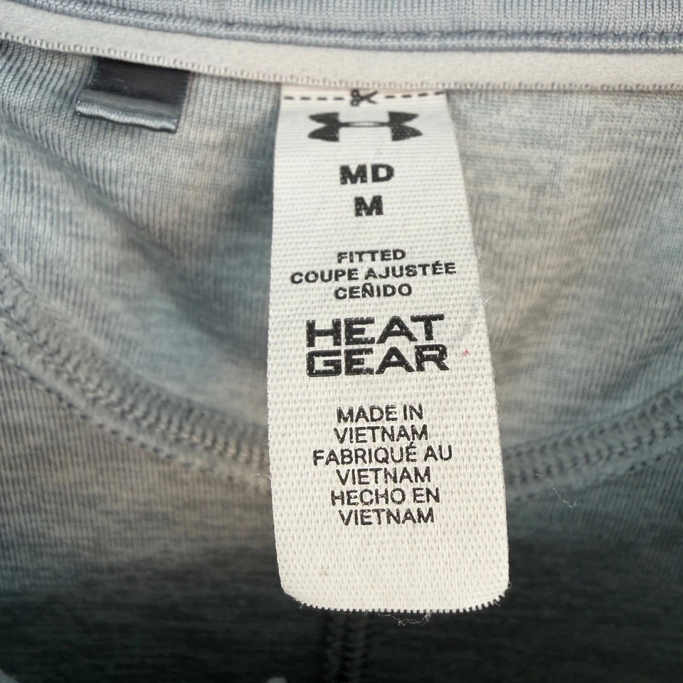 Under Armour Damen HeatGear ärmelloses Poloshirt grau meliert tailliert Medium - Bild 3 von 4