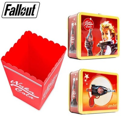Fallout Nuka-Cola Retro Metal Lunchbox and Popcorn Bucket Set New and In Stock