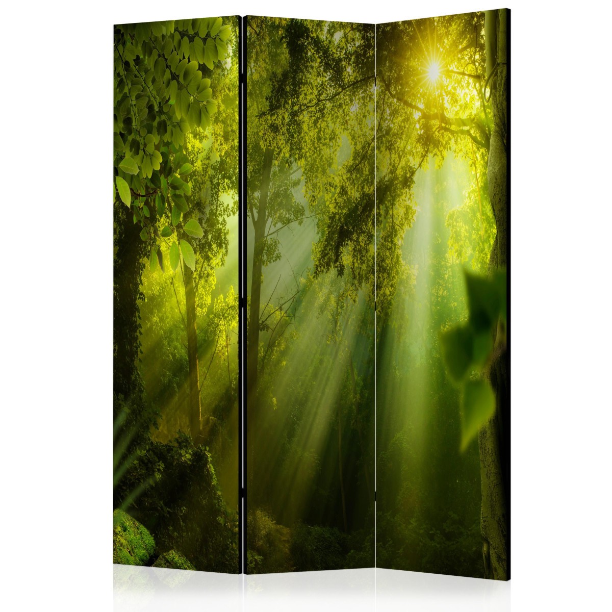 Paravent 3 volets In a Secret Forest II 135x172cm en toile imprimée et bois