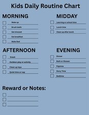 Kids Daily Routine Chart Printable | Toddler and Preschool Daily