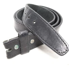 Classic Adjustable Belt Strap Men 34 Black Textured Leather No Buckle