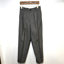 Vintage Giorgio Sant'Angelo Merino Wool Gray Trousers Dress Pants Womens NOS 14