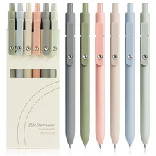 Gel Pens, 6 Pcs 0.5mm Fine Point Smooth Writing Pens Japanese Cute Pens, High...