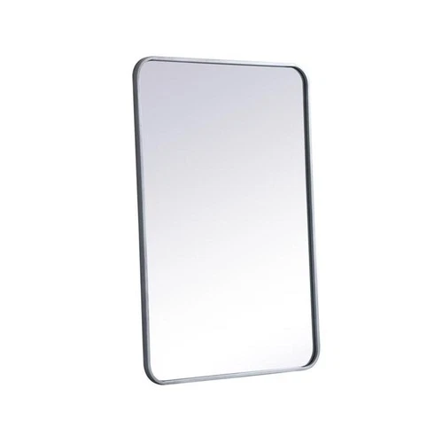 Elegant Decor Evermore 24x36" Soft Corner Metal Rectangular Mirror in Silver - Picture 5 of 8
