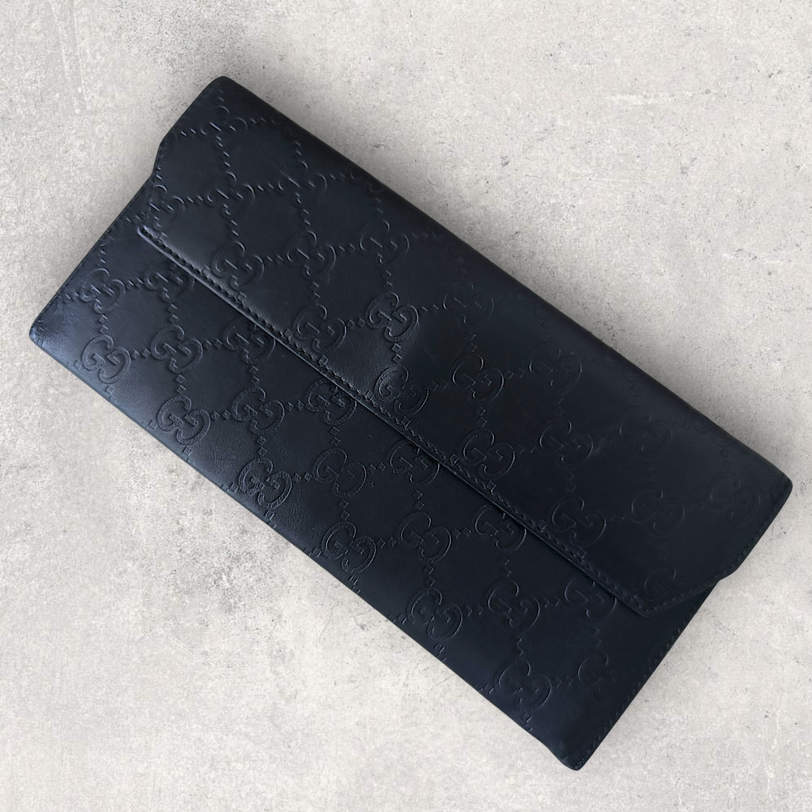 Gucci Monogram Leather Envelope Wallet - image 1