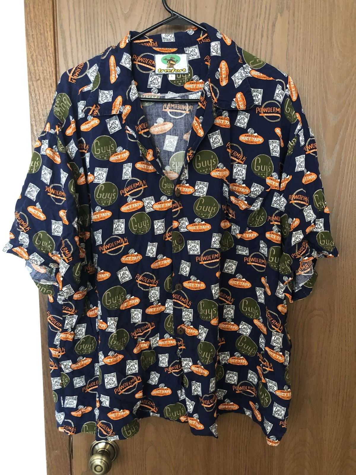 Treefort patterned button down casual Hawaiian sh… - image 1