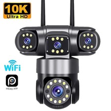 4 Lens Security Camera Outdoor WiFi 16X Zoom CCTV PTZ Camera Large Warehouse Cam