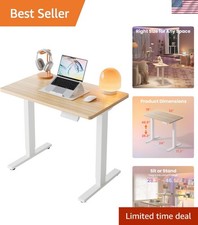 32" Small Electric Standing Desk Adjustable Height, 4 Memory Height Settings,...
