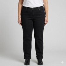 NYDJ Women's Black Lift Tuck Straight Leg Jeans 14W Made in USA