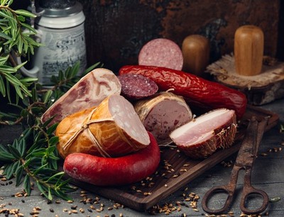 Herzhafte Land-Brotzeit mit Bauern-Blutwurst+Leberwurst+Rückenspeck-1405g
