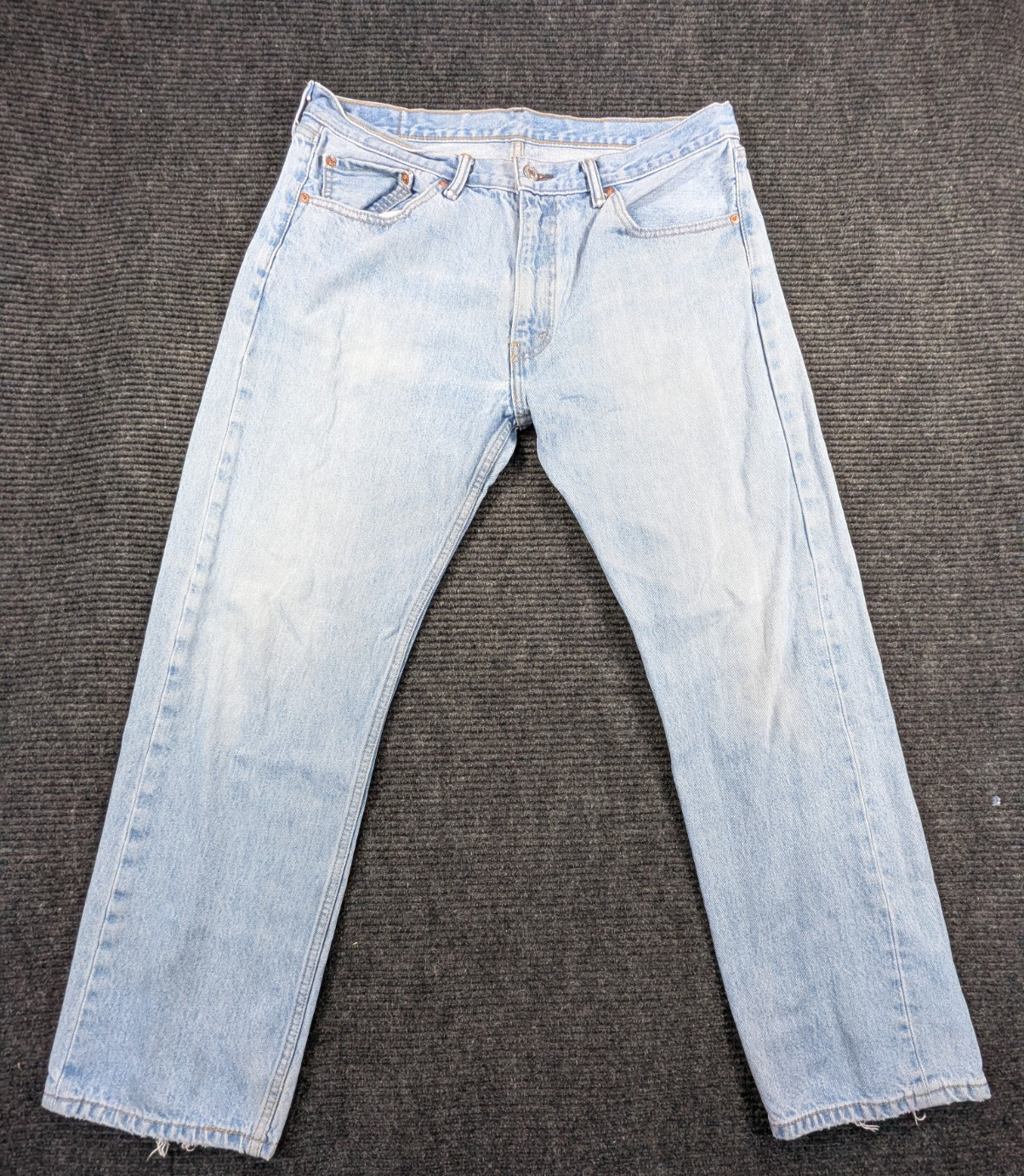 Mens 36x30 Blue Denim Cotton Mid Rise Medium Wash Straight L