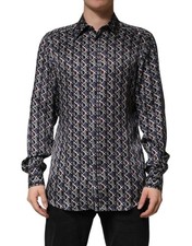 Dolce & Gabbana Multicolor Patterned Collared GOLD Men Dress Men's Shirt