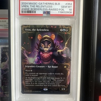 PSA10 mtg レイズド FOIL 情け知らずのヴレン BLB 英語版 Vren, the Relentless (Borderless) (Raised Foil) Bloomburrow Foil