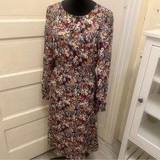 SEZANE Paris Floral Long Midi Dress Coquette Sz 36 French Bogo Romantic A-Line
