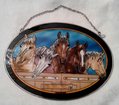 AMIA Oval Five Horse Suncatcher