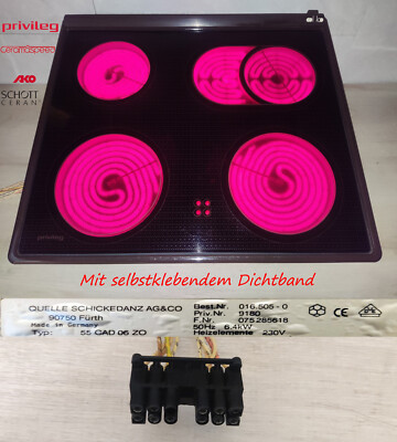 Privileg 55CAD06ZO Kochfeld mit Schott Ceran  Glaskeramik.Mit 2Jahren Garantie