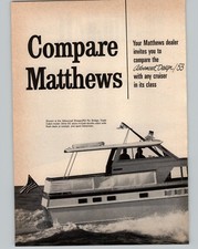 1966 PAPER AD 2 PG Matthews 53' Fly Bridge Triple Cabin Interior Pictures