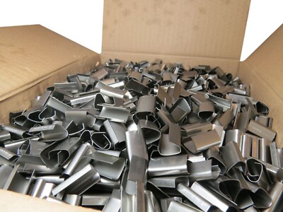 500 x HALBOFFENE METALLDICHTUNGEN CLIPS 12mm x 25mm FÜR 12mm UMREIFUNGSBAND