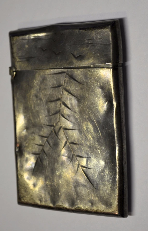 Estuche de cigarrillos vintage de plata esterlina 47 gramos ancla de león tarjeta de visita GORHAM Foto 3 de 4