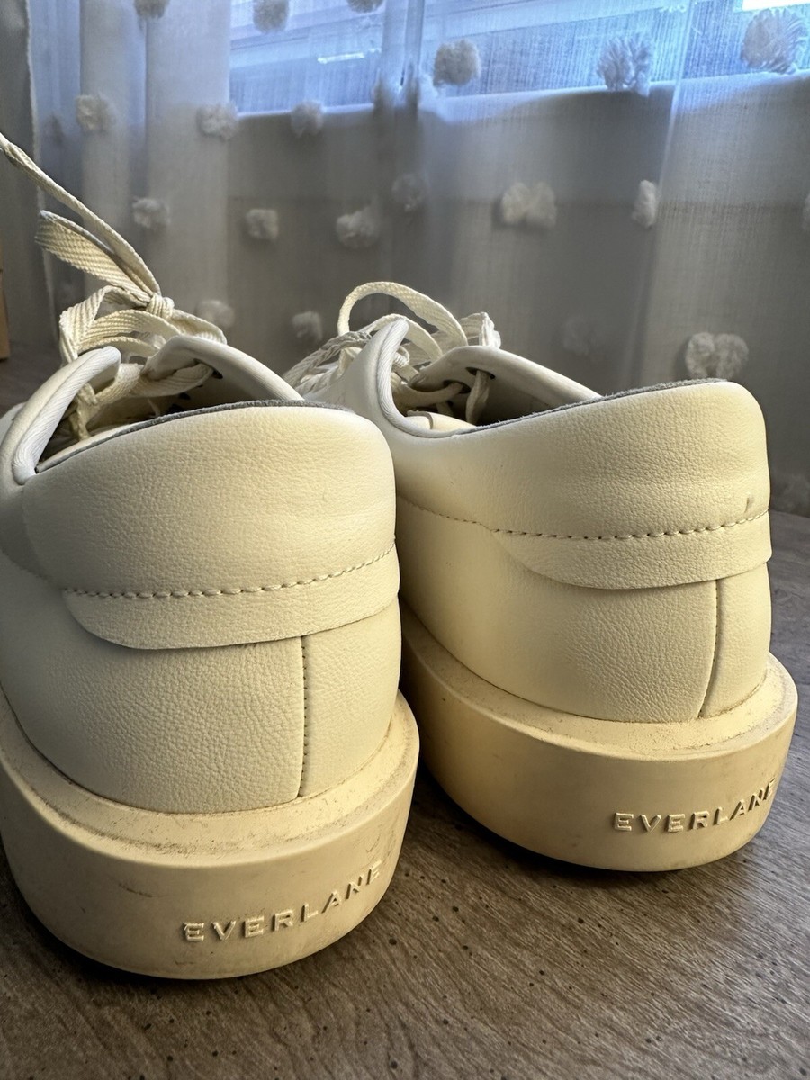 EVERLANE Sneakers “The ReLeather Tennis Shoe” Color Ecru. Used. Size US9 View 2