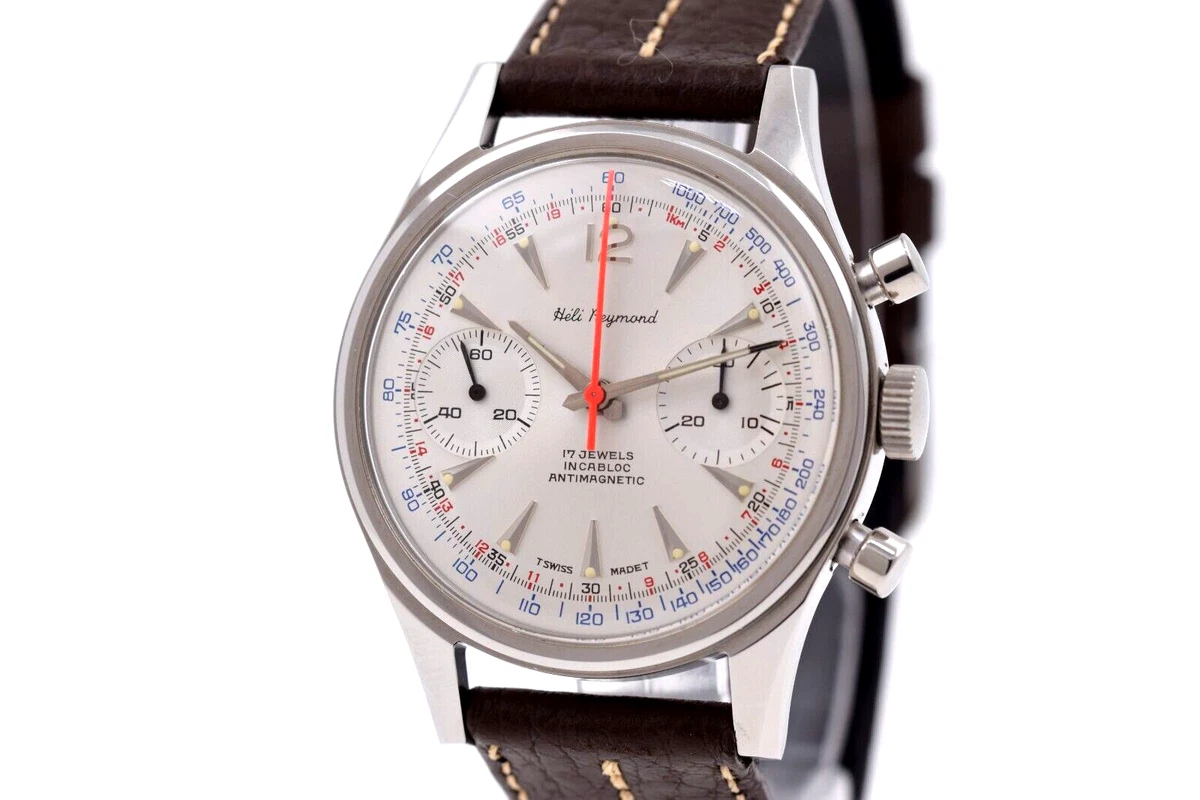 HELI REYMOND Vintage Chronograph Watch NOS Valjoux 7733 SO1269