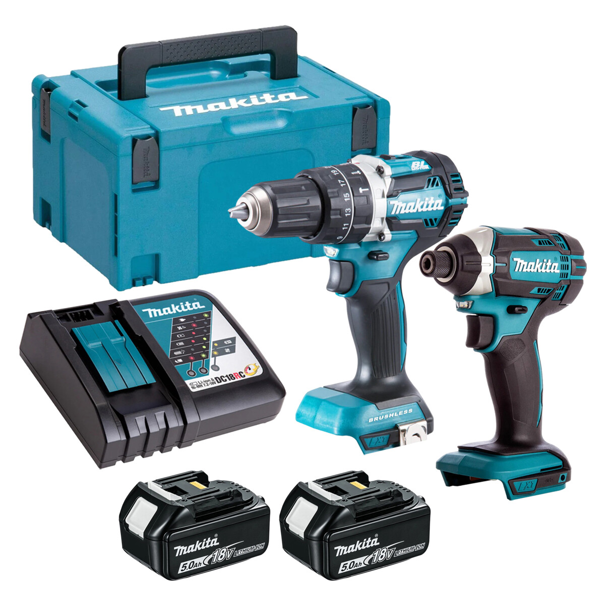 Makita 18V DHP484 Combi Drill DTD152 Impact Driver x Battery  Charger