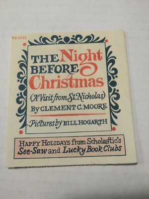 Vintage 1973 Scholastic See-Saw/Lucky Book Clubs NIGHT BEFORE CHRISTMAS Booklet