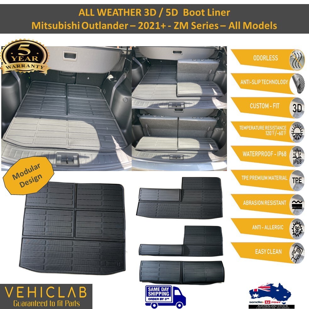 3D TPE Boot Cargo Liner for 2021+ Mitsubishi Outlander ZM with Modular Design