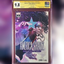 AMERICA CHAVEZ : MADE IN THE USA #1 VARIANT CGC 9.8 SS SIGNED BY STEPHANIE HANS