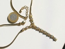 BEAU COLLIER ANCIEN 1980 en Plaqué or jaune avec ZIRCONIUM / Par CHARLES JOURDAN