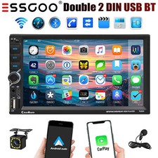 Apple CarPlay 7"Double Din Car Stereo Radio Android Auto Touch Screen+MIC&Camera