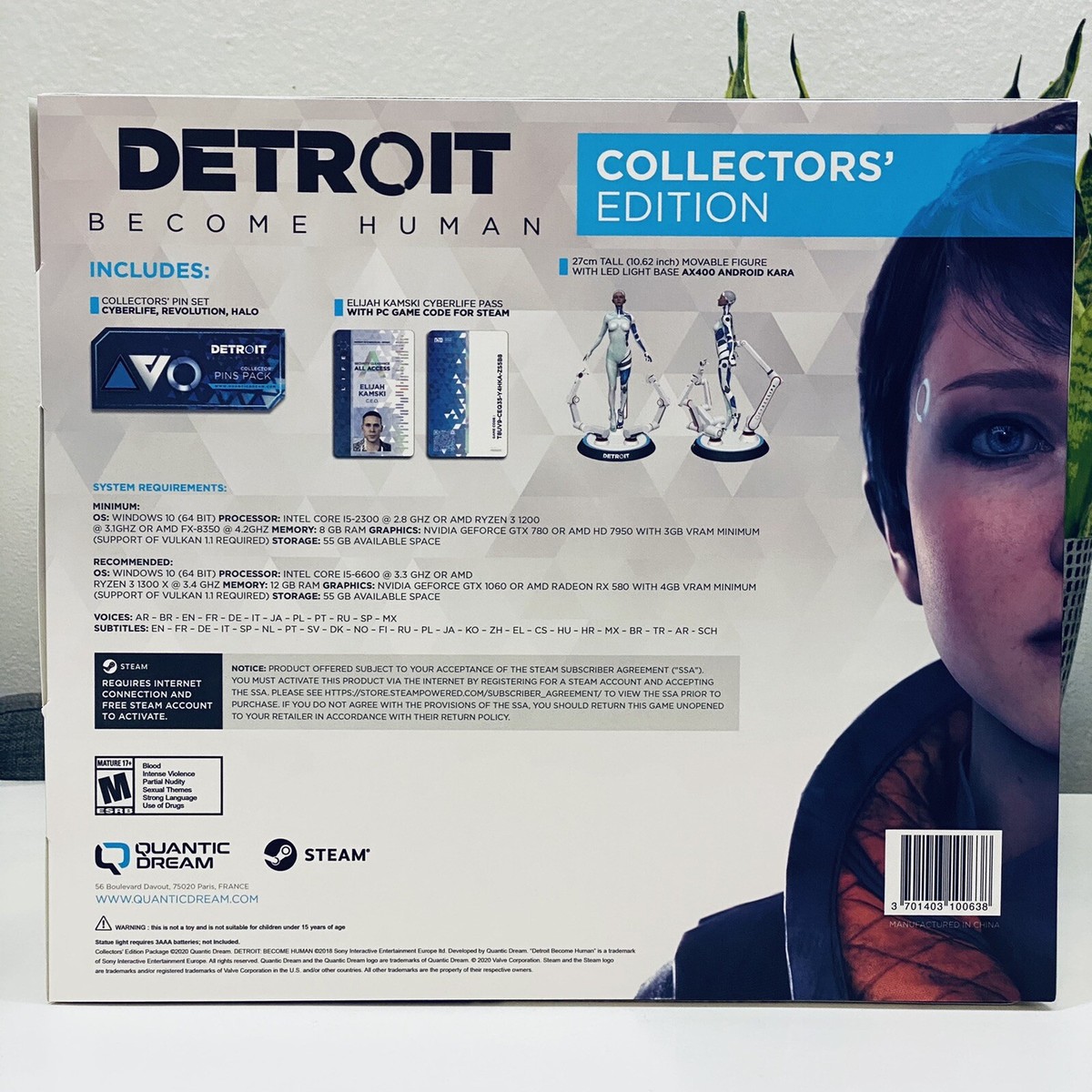 Limited Run Detroit Become Human Collector's Edition PC + Kara