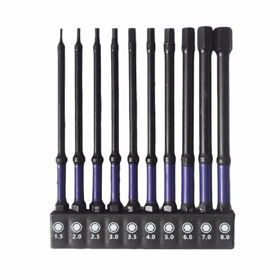 Essential Tool For Impact Hex Wrench Bit Kit of Total Ten Pieces Each