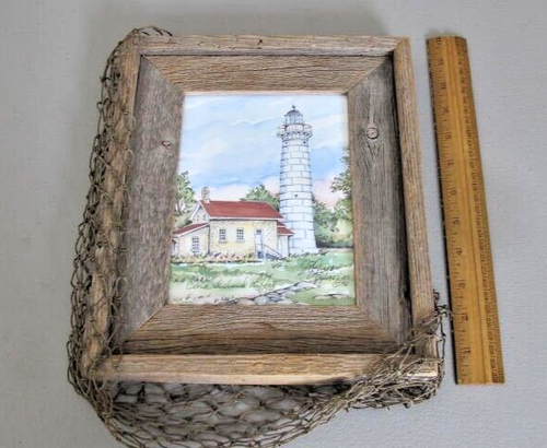 Vintage Donna Elias gerahmte Kunst Great American Lighthouses 1996 Sammler Serie